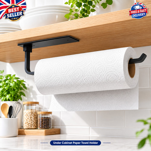 Black kitchen roll holder - black,